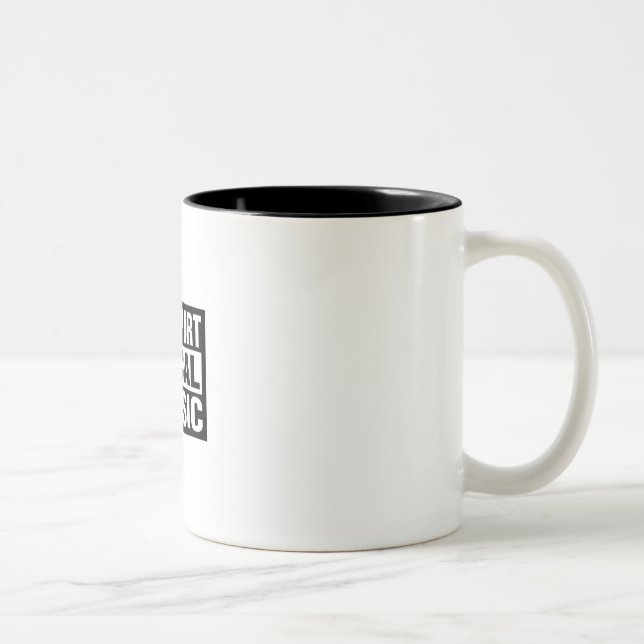 2 Couleurs Tasse "de musique locale de soutien" (Droit)