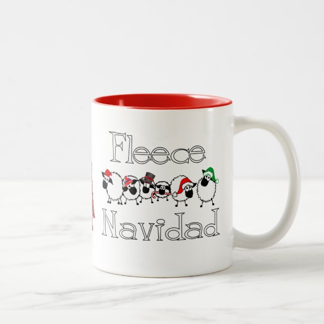 2 Couleurs Tasse de Navidad d'ouatine (Droit)