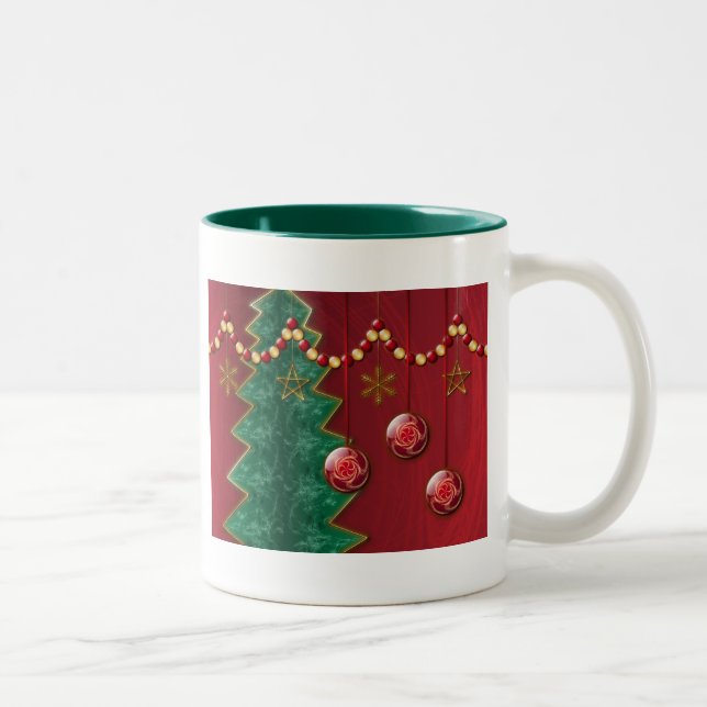 2 Couleurs Tasse de Noël de célébration de fractale (Droit)