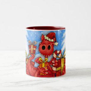 2 Couleurs Tasse de Noël de dragon de Gallois - tasse de