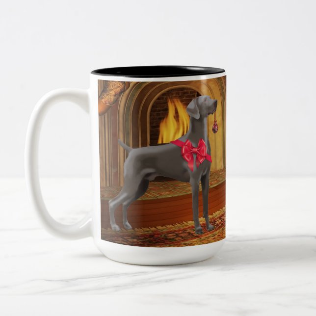 2 Couleurs Tasse de Noël de Weimaraner (Gauche)