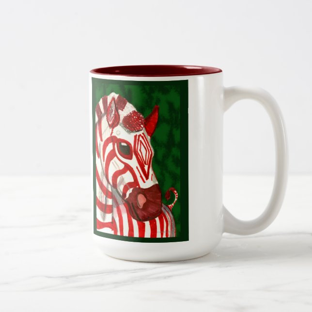 2 Couleurs Tasse de Noël de zèbre de sucre de canne (Droit)