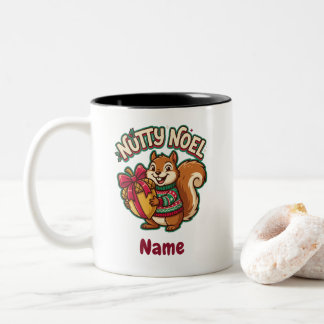 2 Couleurs Tasse de Noël écureuil Noël Nutty, Personnalisée