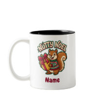 Tasse de Noël écureuil Noël Nutty, Personnalisée