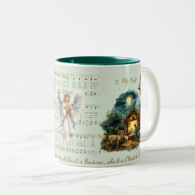 2 Couleurs Tasse de Noël Nativité Trois Rois 11 oz (Devant droit)