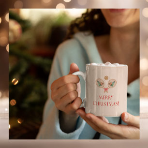 2 Couleurs Tasse de Noël Padel - Un Motif Padel Festif
