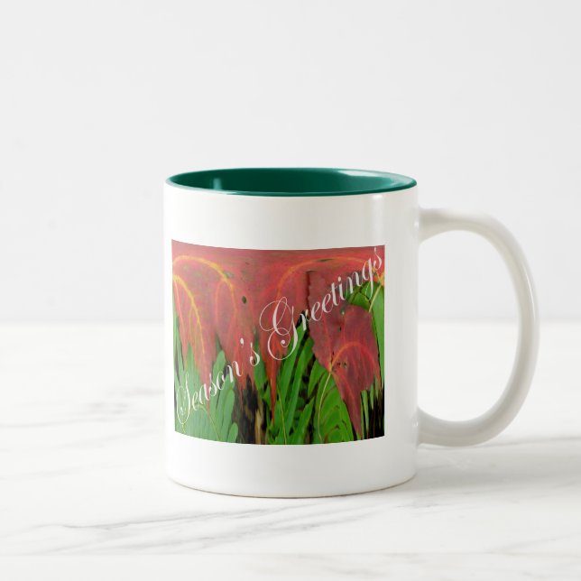 2 Couleurs Tasse de Noël Red Leaf & Fern (Droit)
