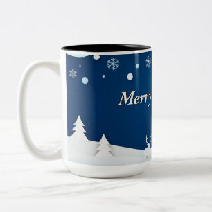 2 Couleurs Tasse de Noël Vœux d'Hiver