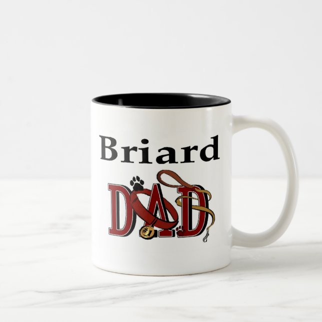 2 Couleurs Tasse de papa de Briard (Droit)
