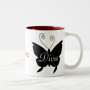 2 Couleurs Tasse de papillon de diva