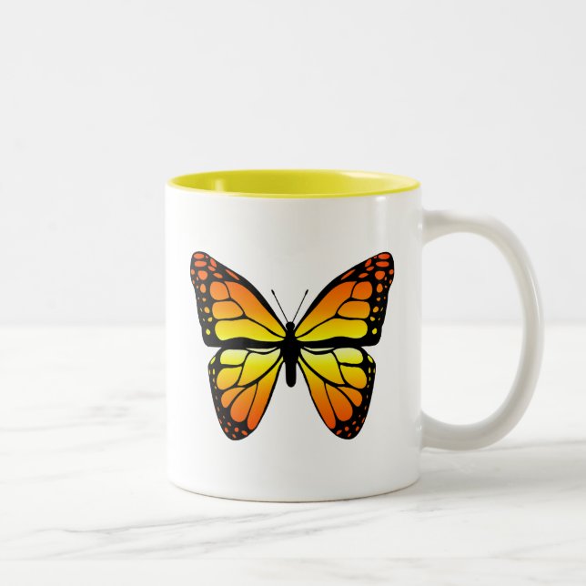 2 Couleurs Tasse de papillon de monarque (Droit)
