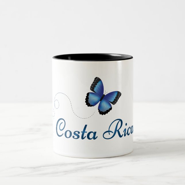 2 Couleurs Tasse de papillon du Costa Rica Morpho (Centre)