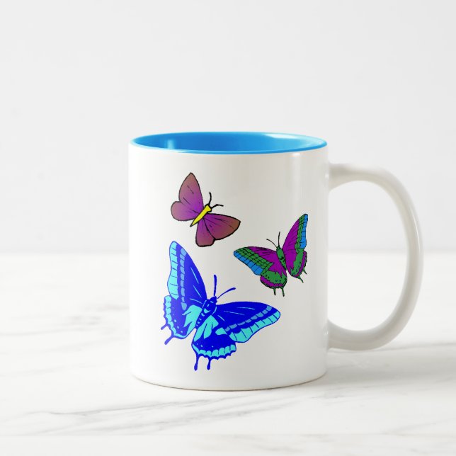 2 Couleurs Tasse de papillons (Droit)