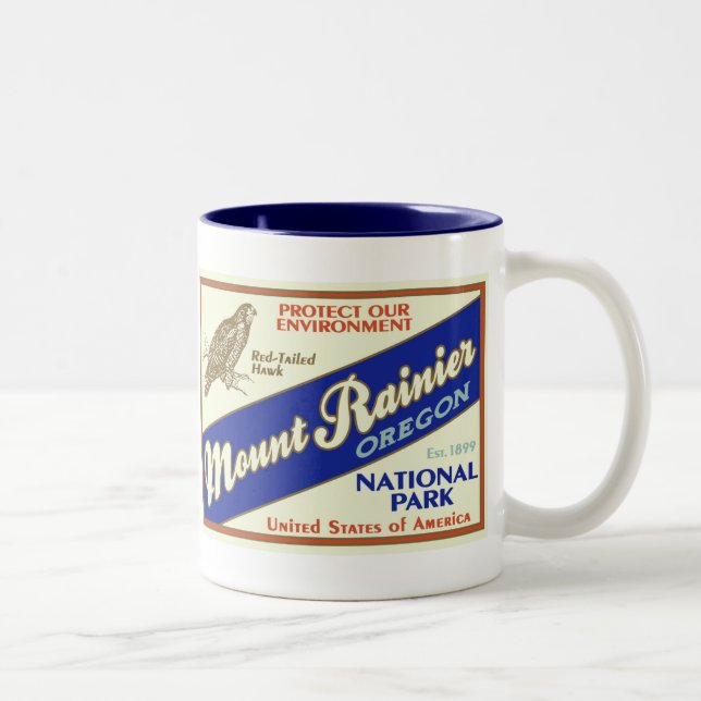 2 Couleurs Tasse de parc national de mont Rainier (Droit)