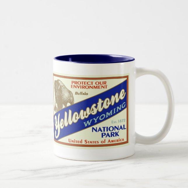 2 Couleurs Tasse de parc national de Yellowstone (Droit)