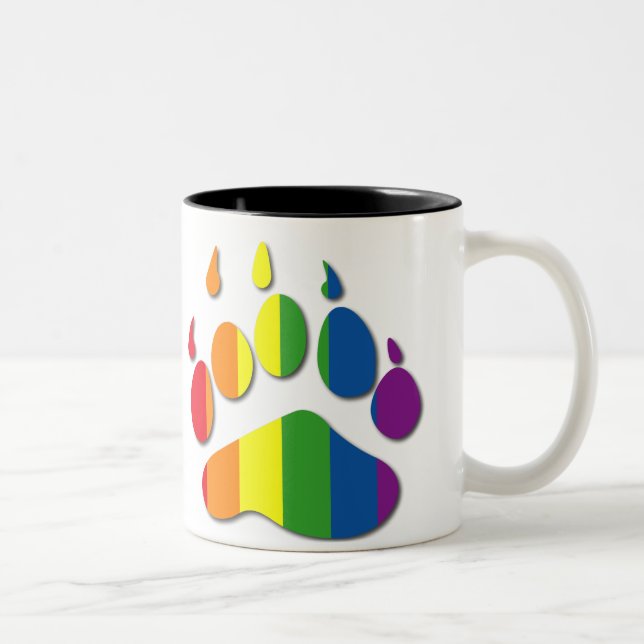 2 Couleurs Tasse de patte d'ours d'arc-en-ciel (Droit)