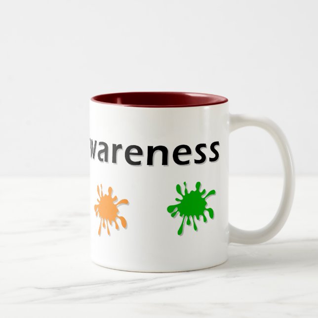2 Couleurs Tasse de peinture de sensibilisation sur l'autisme (Droit)
