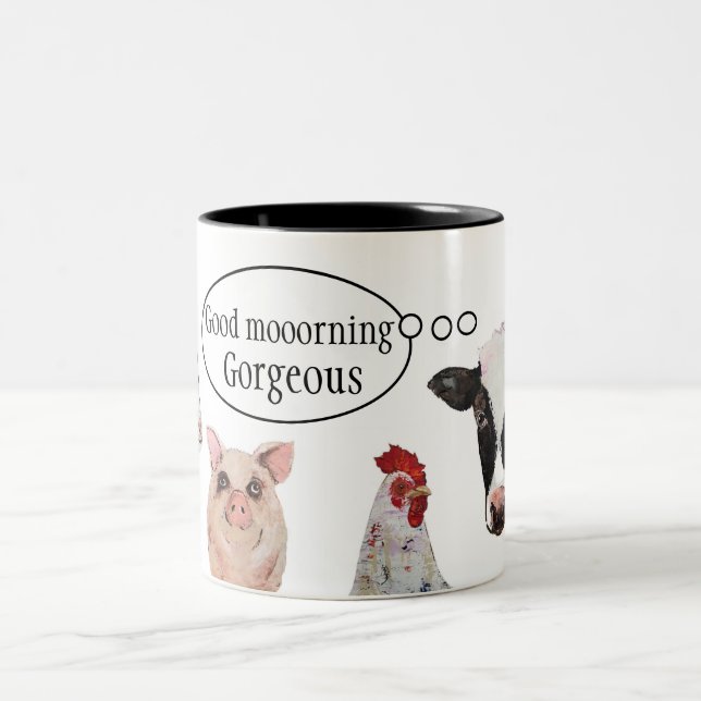 2 Couleurs Tasse de personnaliser d'animaux de ferme (Centre)