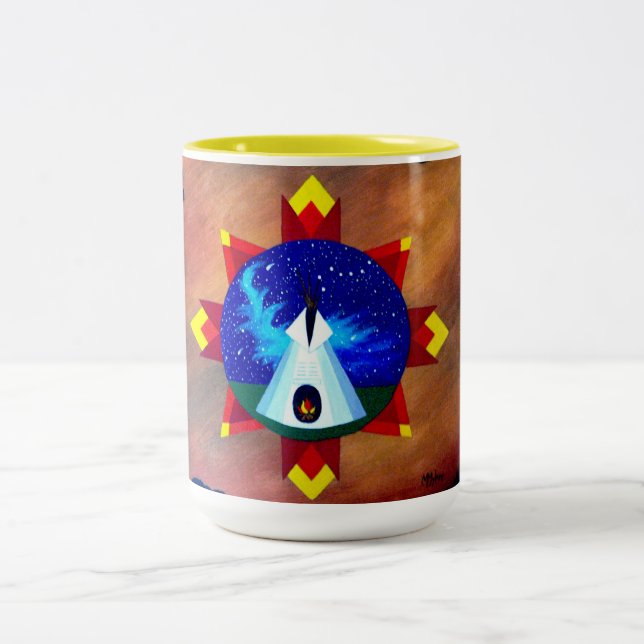 2 Couleurs Tasse de personnes d'étoile (Centre)