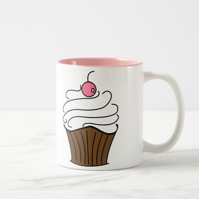 2 Couleurs Tasse de petit gâteau (Droit)