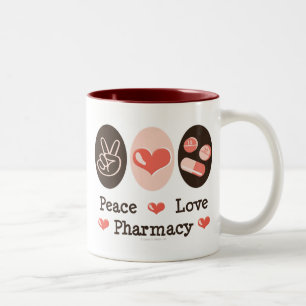 2 Couleurs Tasse de pharmacie d'amour de paix