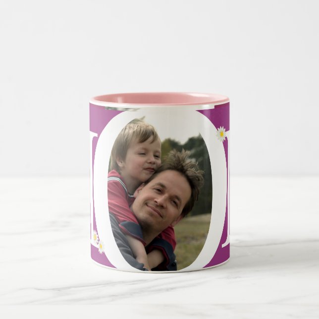 2 Couleurs Tasse de photo de maman (Centre)