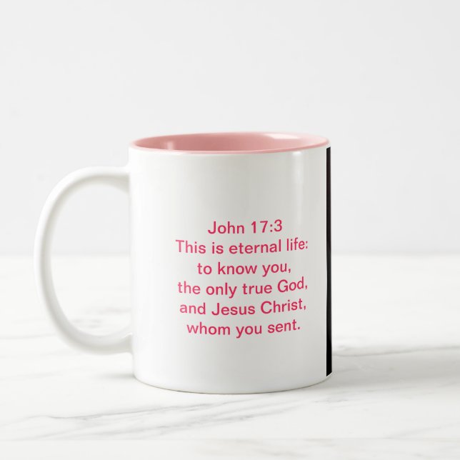 2 Couleurs Tasse de photo d'écriture sainte de vers de bible (Gauche)