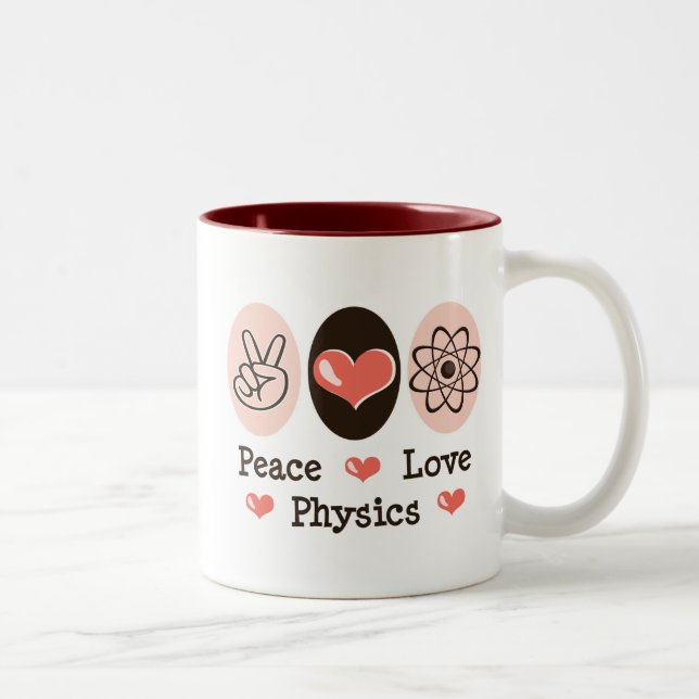 2 Couleurs Tasse de physique d'amour de paix (Droit)