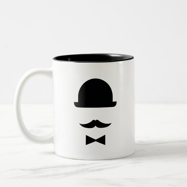 2 Couleurs Tasse de pictogramme de casquette de moustache et (Gauche)