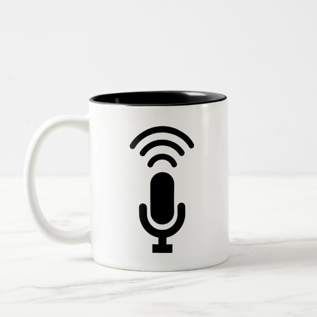 2 Couleurs Tasse de pictogramme de microphone (Gauche)