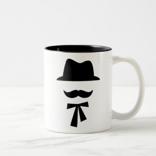 2 Couleurs Tasse de pictogramme de moustache et de casquette
