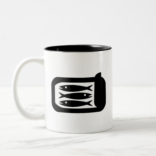 2 Couleurs Tasse de pictogramme de sardines (Gauche)