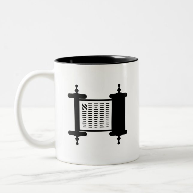 2 Couleurs Tasse de pictogramme de "Torah" (Gauche)