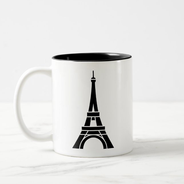 2 Couleurs Tasse de pictogramme de Tour Eiffel (Gauche)