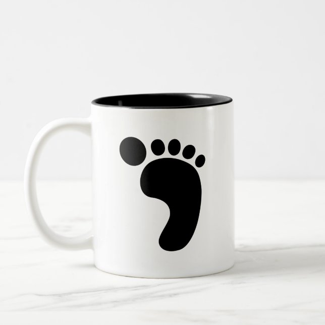 2 Couleurs Tasse de pictogramme d'empreinte de pas (Gauche)