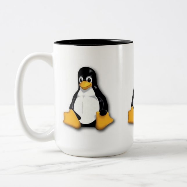 2 Couleurs Tasse de pingouin de Linux Tux (Gauche)