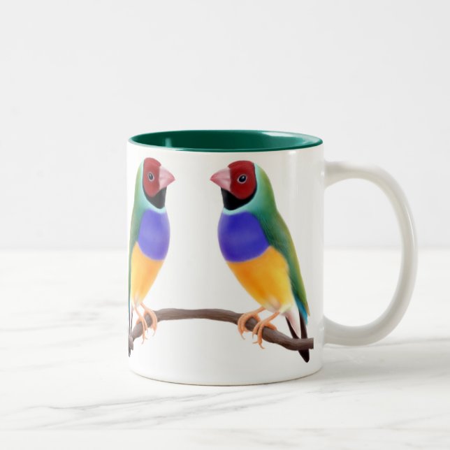 2 Couleurs Tasse de pinsons de Gouldian (Droit)