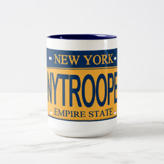2 Couleurs Tasse de plaque d'immatriculation NY TROOPER NY