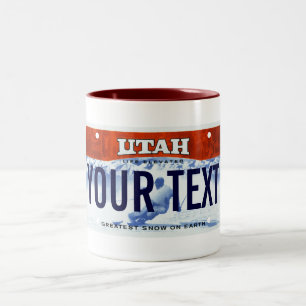 2 Couleurs Tasse de plaque minéralogique de ski de l'Utah