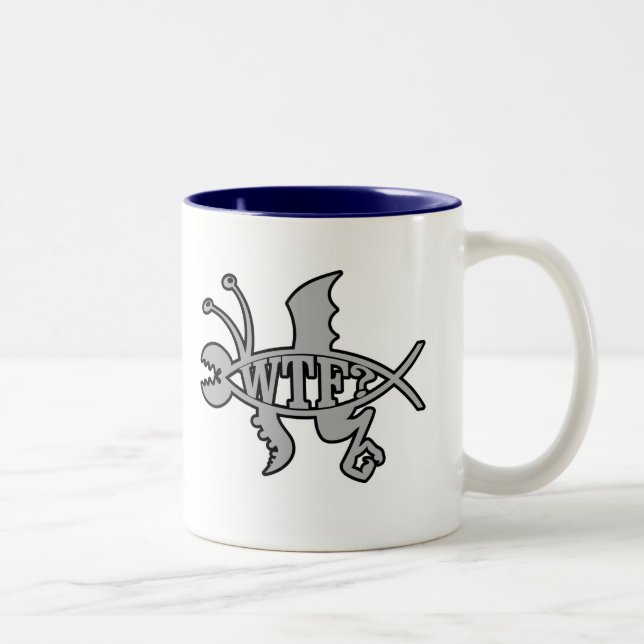 2 Couleurs Tasse de poissons de WTF (Droit)