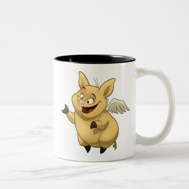 2 Couleurs Tasse de porc de vol (Droit)