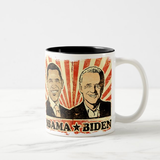 2 Couleurs Tasse de portraits d'Obama Biden (Droit)