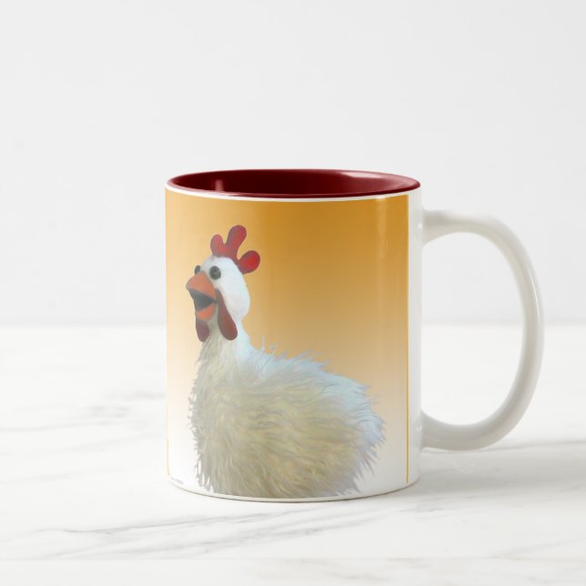 2 Couleurs Tasse de poulet, gloussement, gloussement, (Droit)