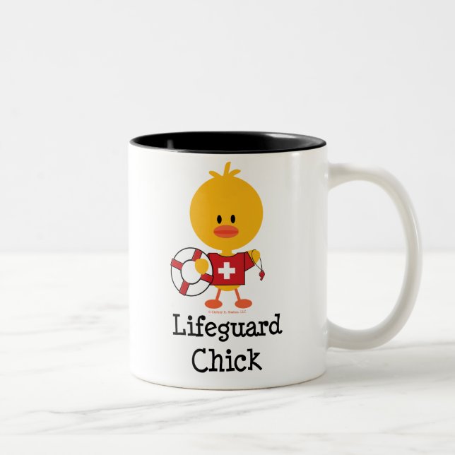 2 Couleurs Tasse de poussin de maître nageur (Droit)