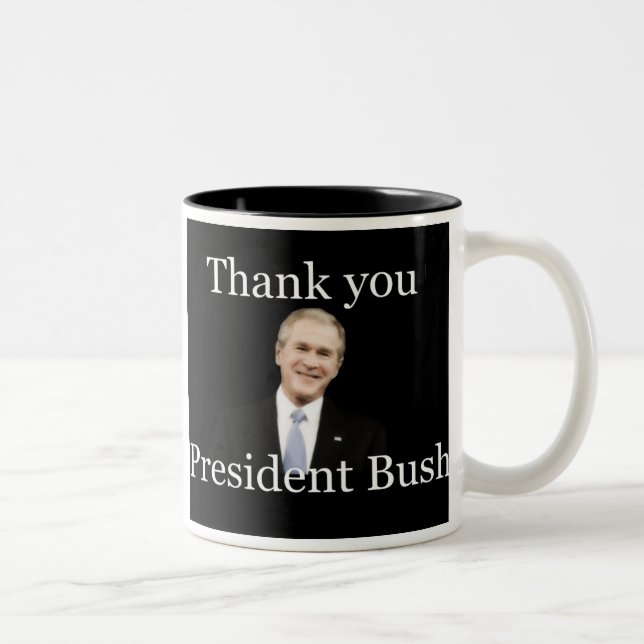 2 Couleurs Tasse de président Bush de Merci (Droit)