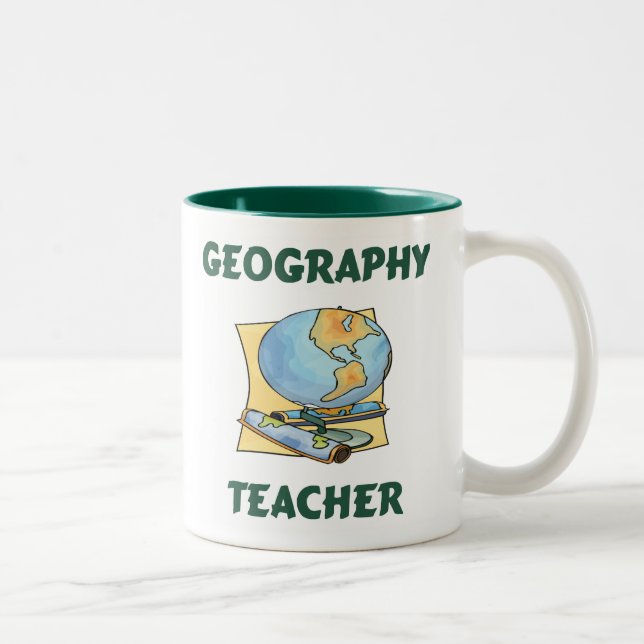 2 Couleurs Tasse de professeur de géographie (Droit)