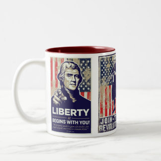 2 Couleurs Tasse de propagande de révolution américaine