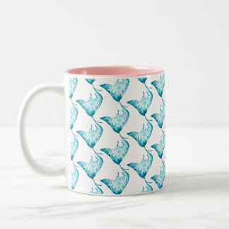 2 Couleurs Tasse de rayon de Manta, cadeau orienté d'océan