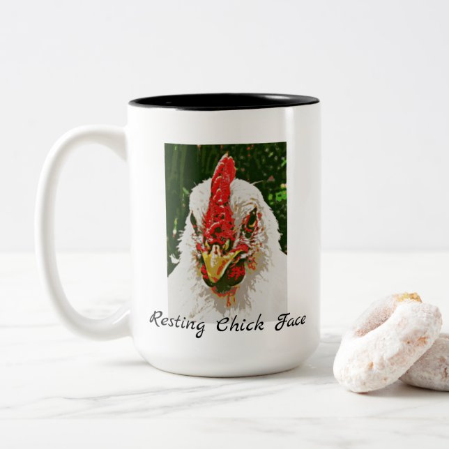 2 Couleurs Tasse de repos de visage de poussin (Avec donut)