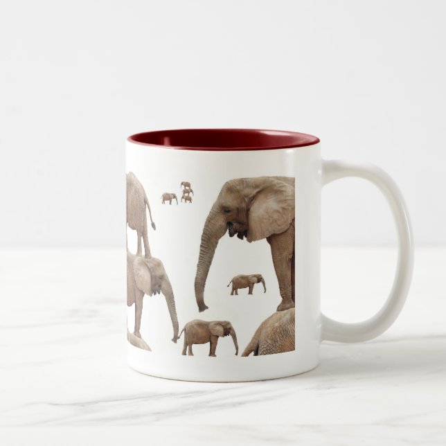 2 Couleurs Tasse de réunion d'éléphant (Droit)
